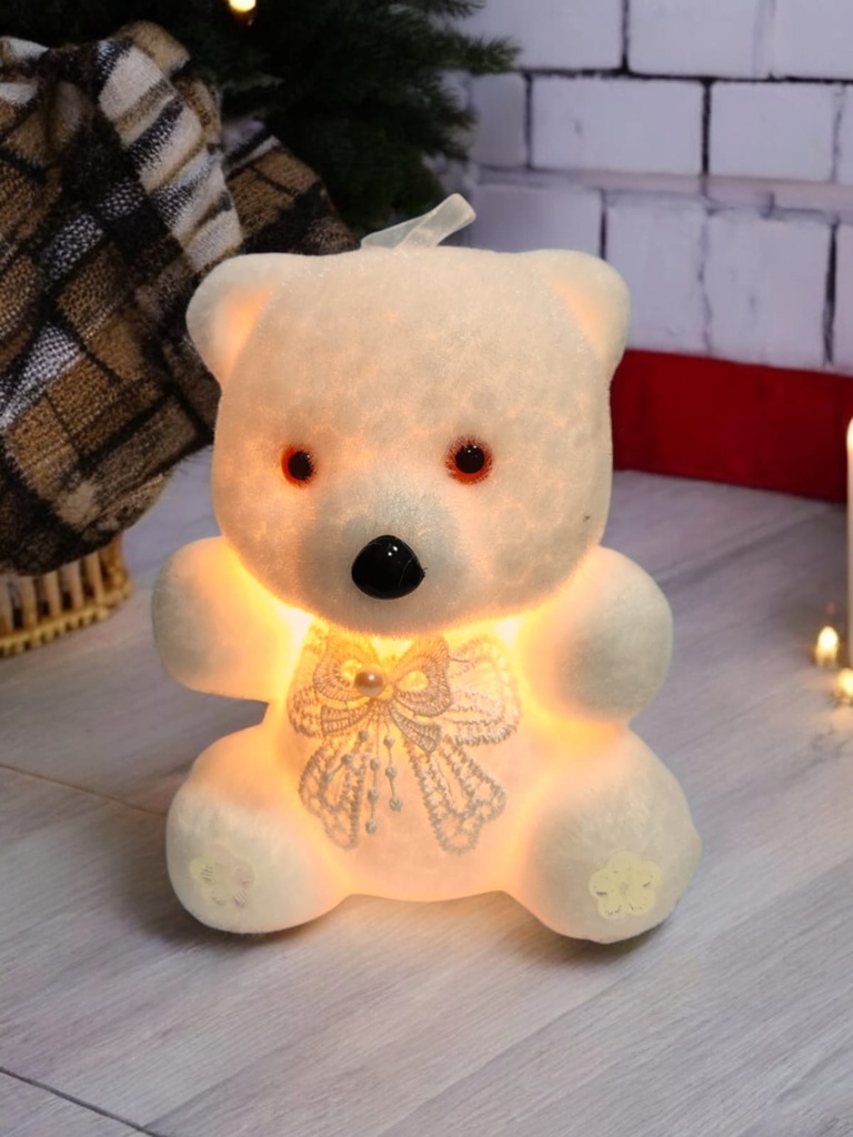 Lámpara Led Osito Moñita blanca 