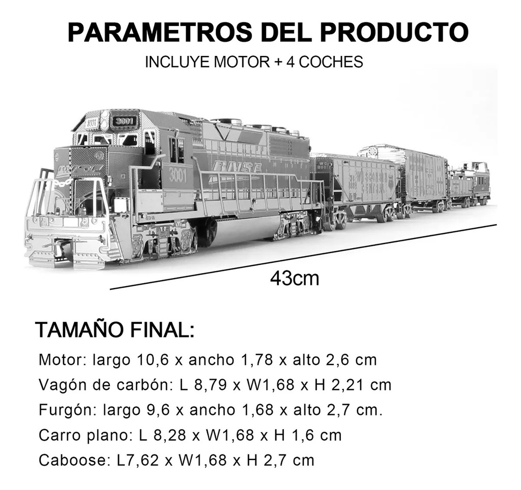Set de trenes americanos 43 cm