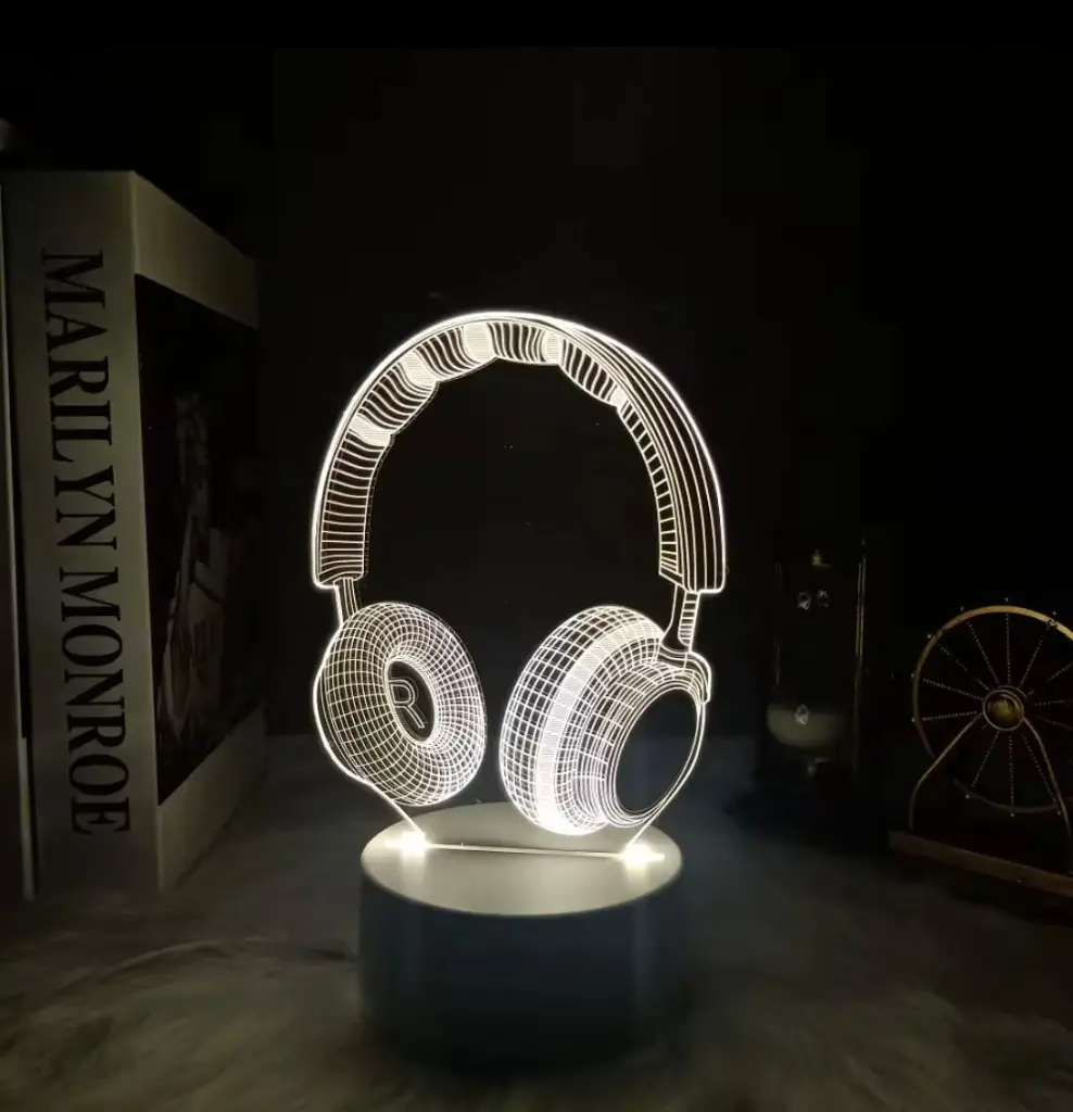 [LADO-009] Lámpara Acrílica De Dos Colores Bocinas  Audifonos 2.webp