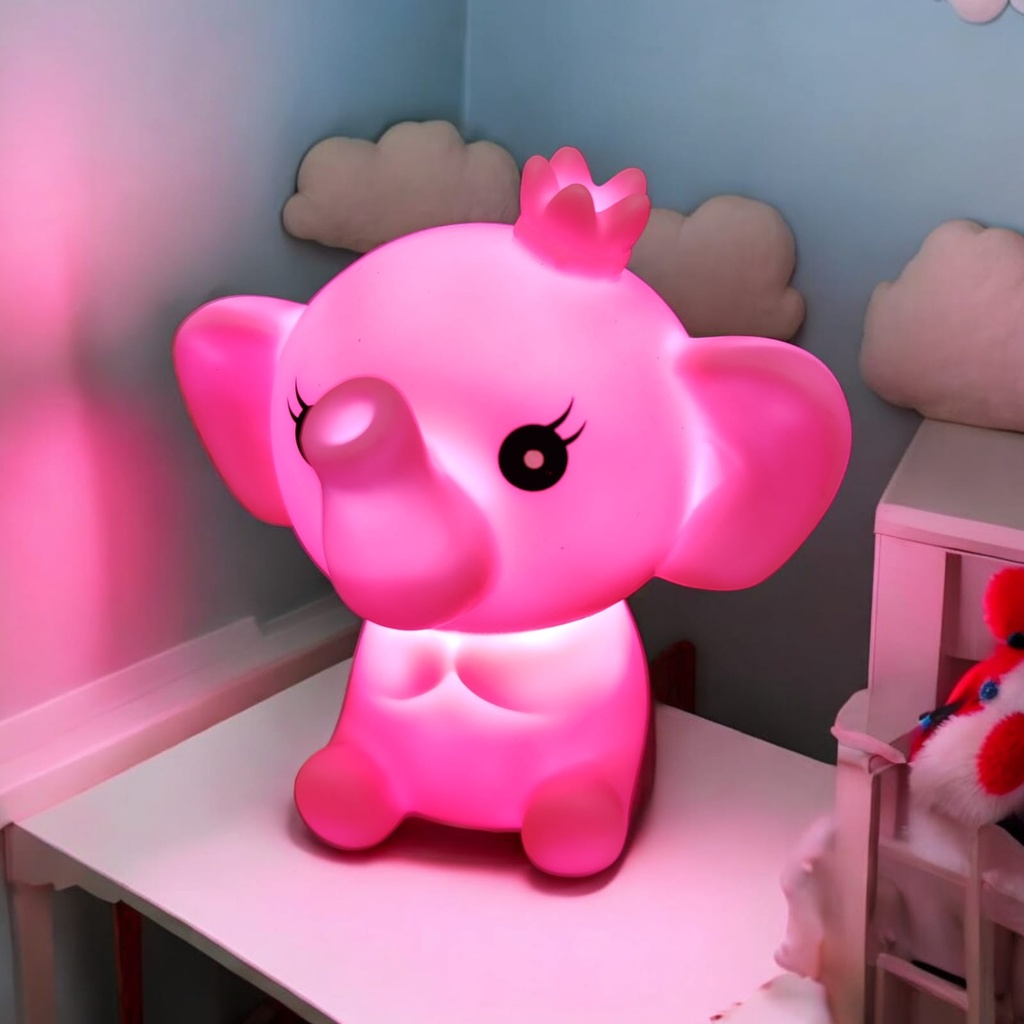 Lámpara Led Elefantito Rosado