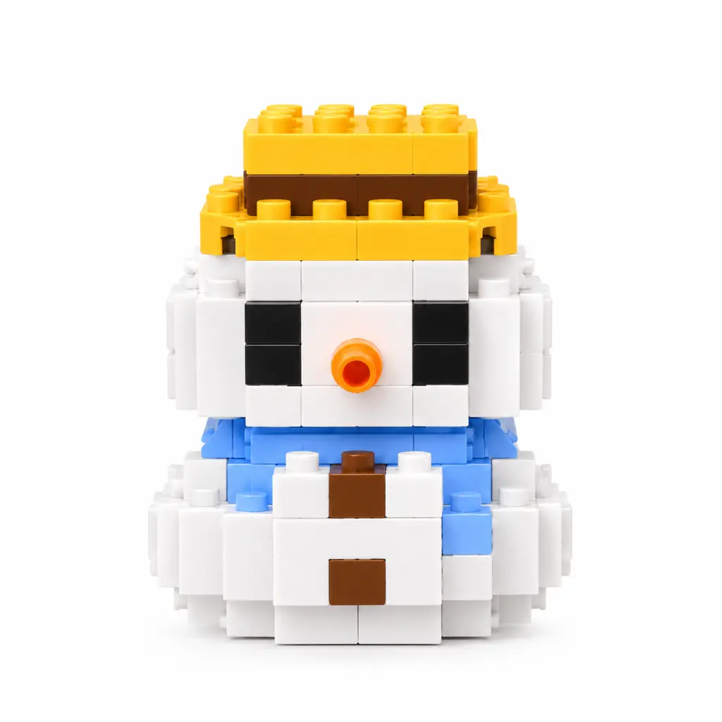 Muñeco de nieve con sombrero amarillo.webp