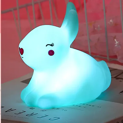 Lámpara Led conejito corazón turqueza