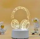 Lámpara Acrílica De Dos Colores Bocinas / Audifonos 