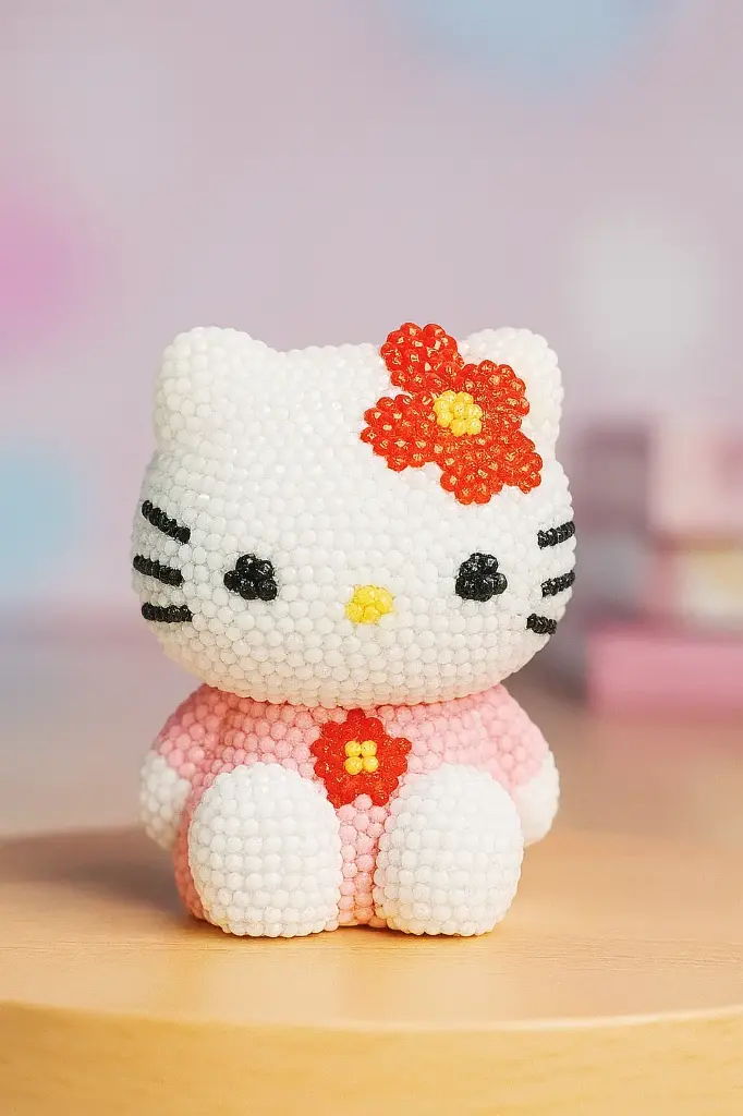 Figura Pop Diamantes 3D Hello Kitty  sentada 9 cm 