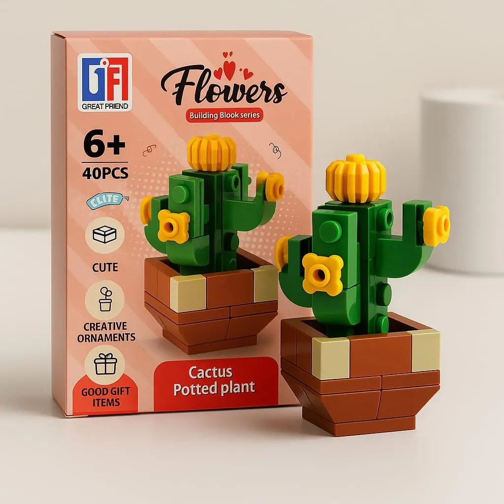 Flor Maceta Cáctus 40pcs 