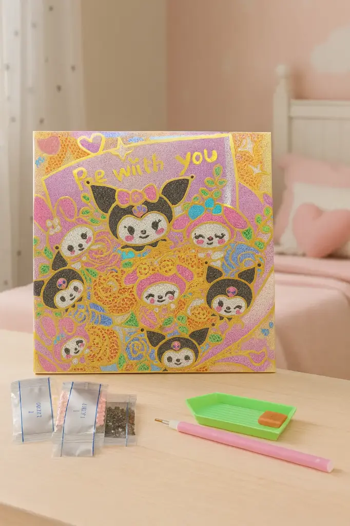 Cuadro pintura diamantes 20x20 cm Be With You Foil Dorado 