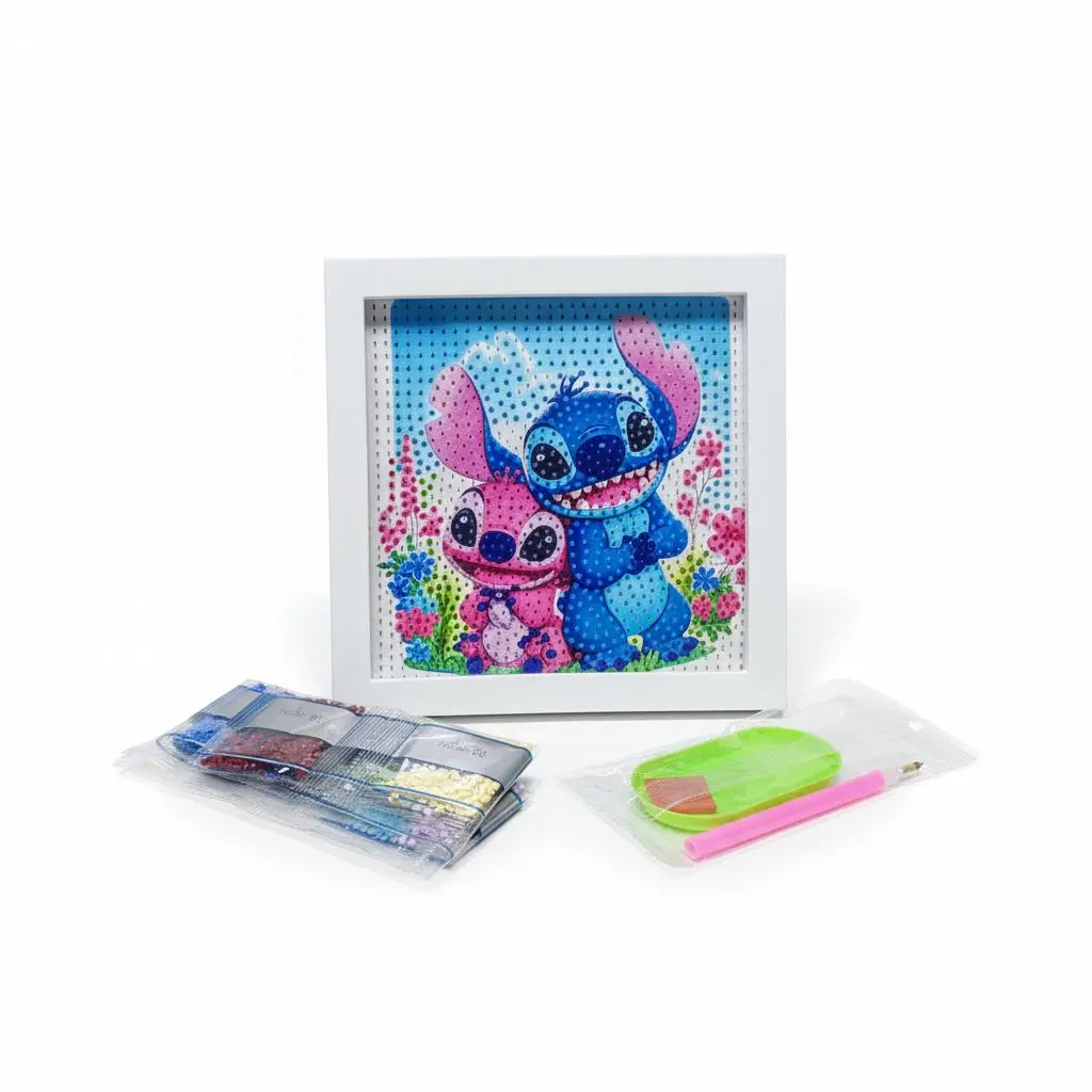 Cuadro Diamond Painting Stitch y Ángel 