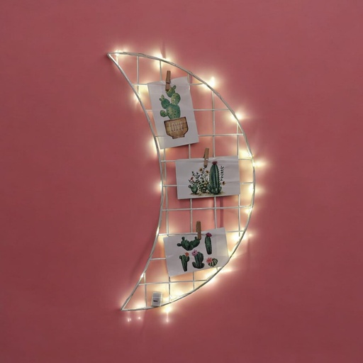 [ODOP-001] Cuadro de malla portaretratos diseño de luna con luz