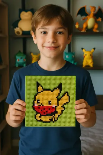 [ICP-002] Cuadro mini lego 2d Pikachu 16*16 cm
