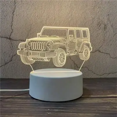 [LVEH-001] Lámpara Acrílica De Dos Colores Jeep 