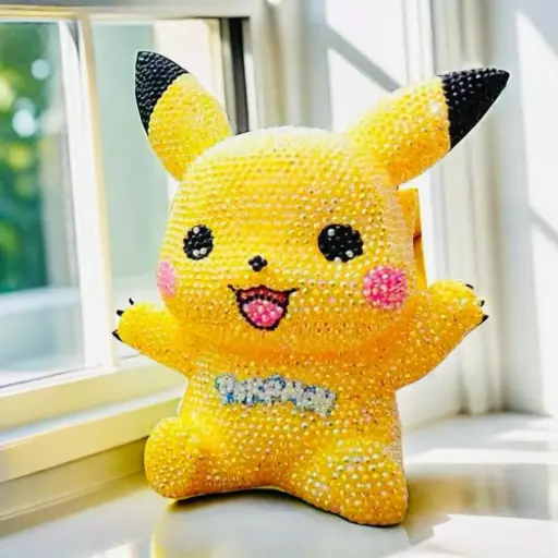 [AG110] Alcancía Pintura de Diamantes  3D Grande Pikachu 17cm 
