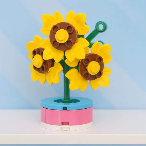 [F-123-935D] Flor Maceta de Girasoles  41pcs 