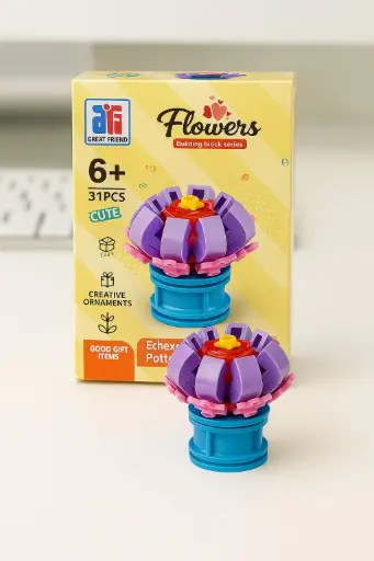 [F-123-946D] Flor Maceta Suculenta Echeveria Lila 31pcs 