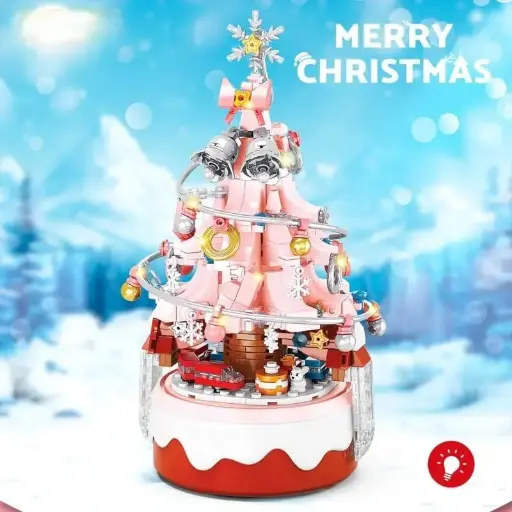[8756-1] Arbolito navideño musical -Rosa- 418pcs 