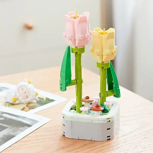 [A4] Tulipanes Maceta de legos 107 pcs