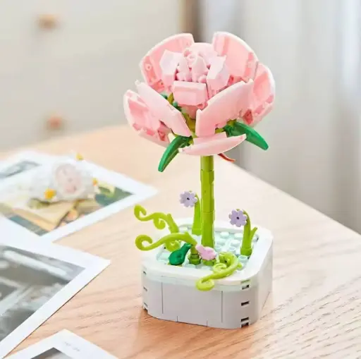 [A2] Rosa Maceta de legos color rosa 104 piezas