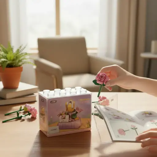 Set de Mini Legos Jardín Secreto de Tulipanes y Rosas - 88 piezas