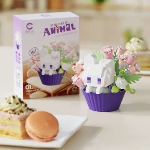 [7494] Cupcake Gatito blanco 228 pcs 