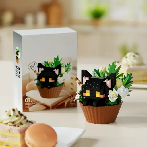 [7493] Cupcake Gatito negro 215 pcs 