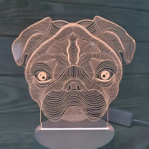 [LANI-001] Lámpara Acrílica Led Pug